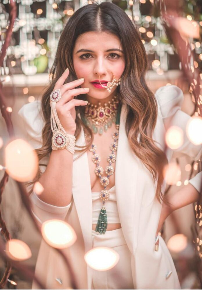 Jewellery blogger Natasha Luthra at ANMOL’s Navratri photoshoot