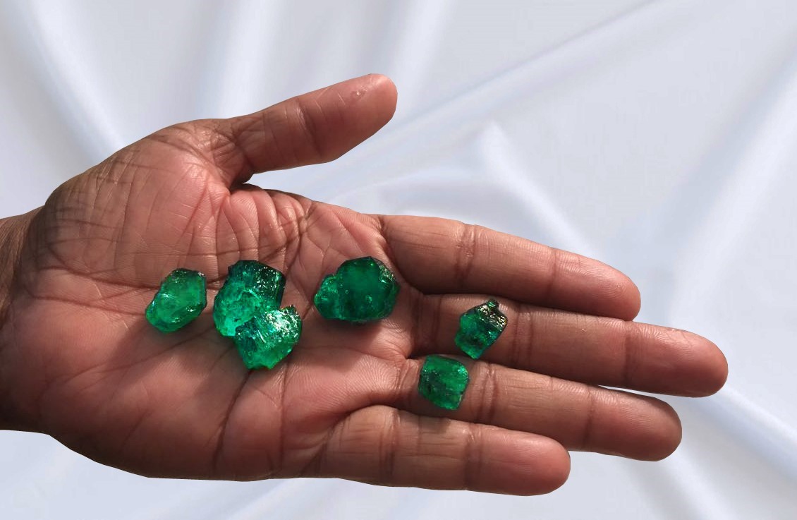 Rough Colombian emeralds