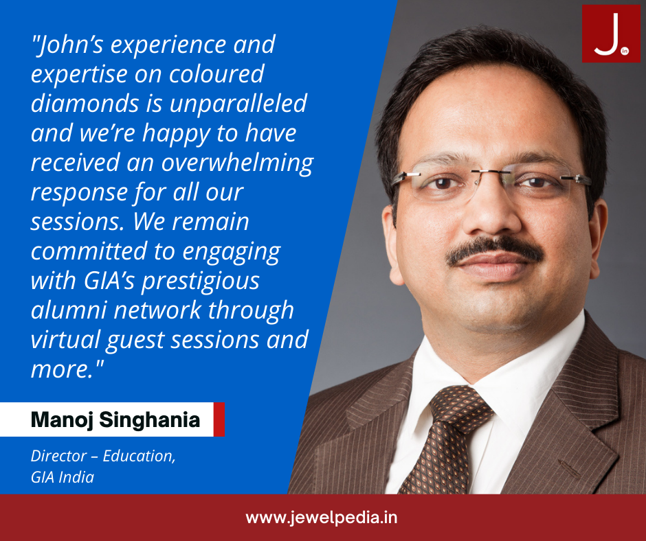 GIA India Organises Virtual Alumni Guest Session With Coloured Diamond Expert John King