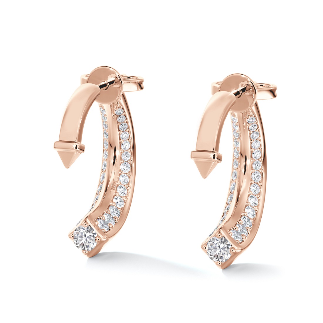 Forevermark Avaanti Collection Arc Earrings Rose Gold Pavé
